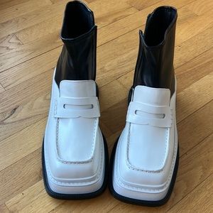 Jeffrey Campbell Black and White Ankle Boots